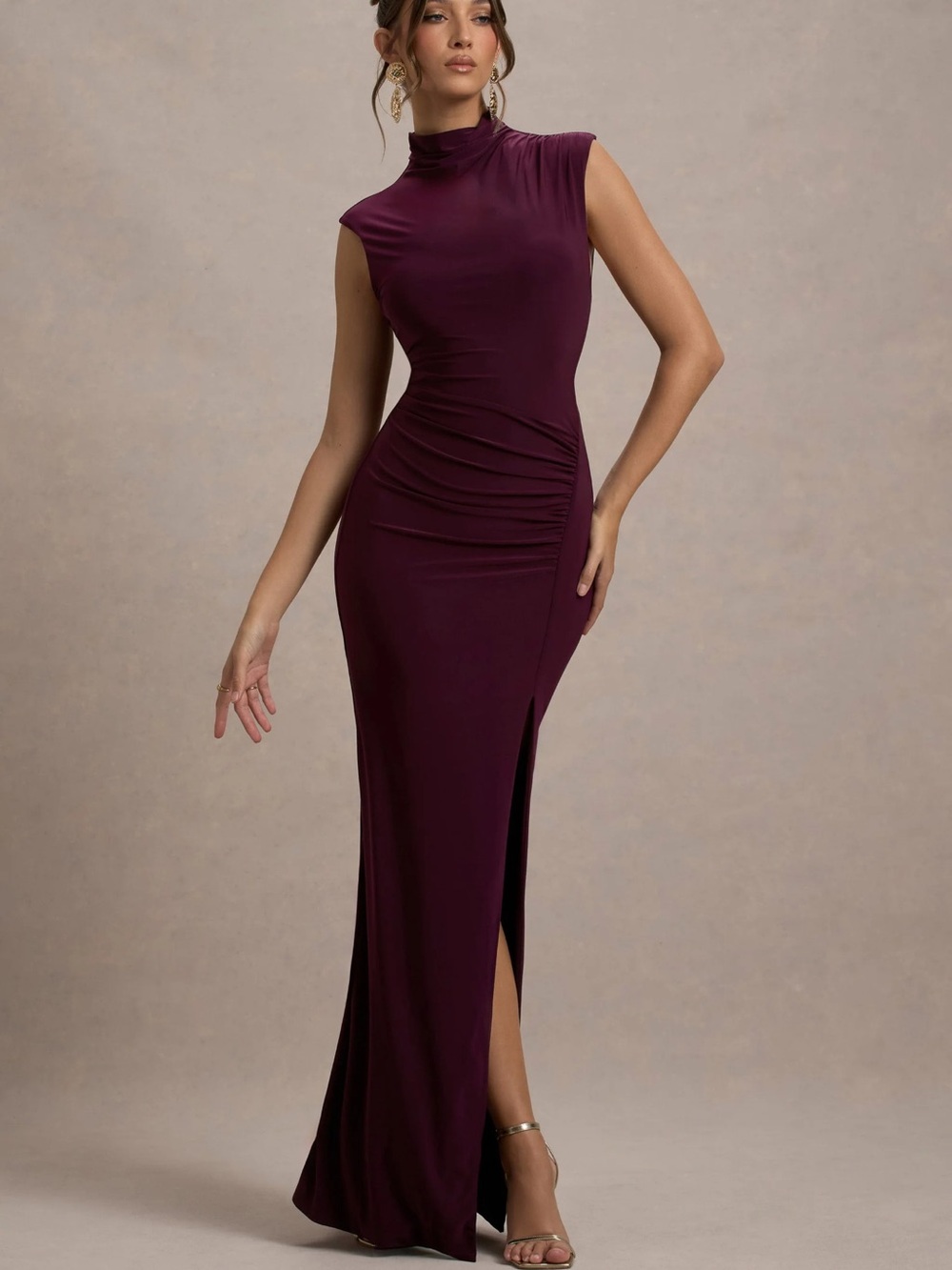 Club L London Lanetta gown in Plum